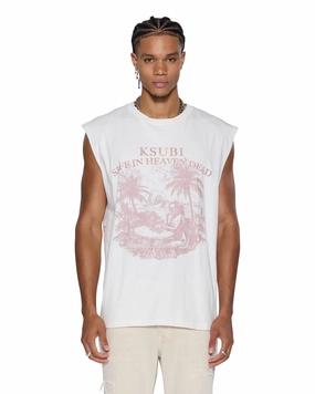 Anti-pilling PARADISO CUT OFF TEE VINTAGE WHITE