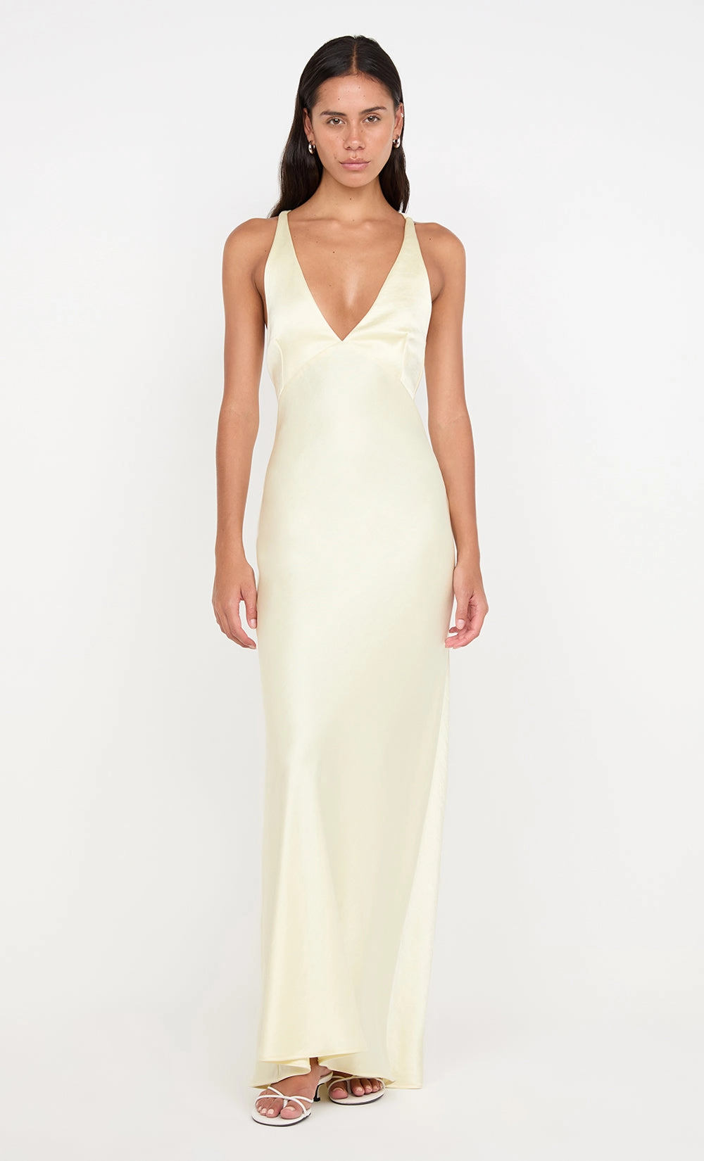 Dress for brunch Floating Shape THE DREAMER V NECK DRESS - ICE YELLOW