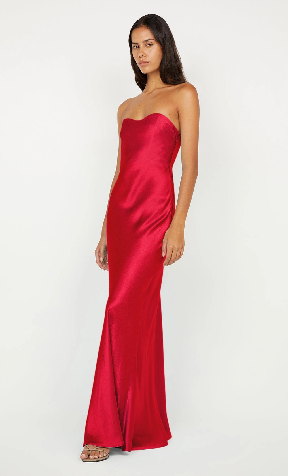 Gentle Look Minimal Detail CINDER STRAPLESS MAXI DRESS - STRAWBERRY