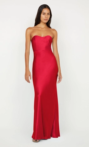 Cozy Touch Upgrade-Option CINDER STRAPLESS MAXI DRESS - STRAWBERRY