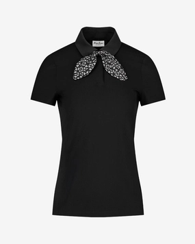 Patterned ribbon detachable t-shirt - Black QuickDrySystem