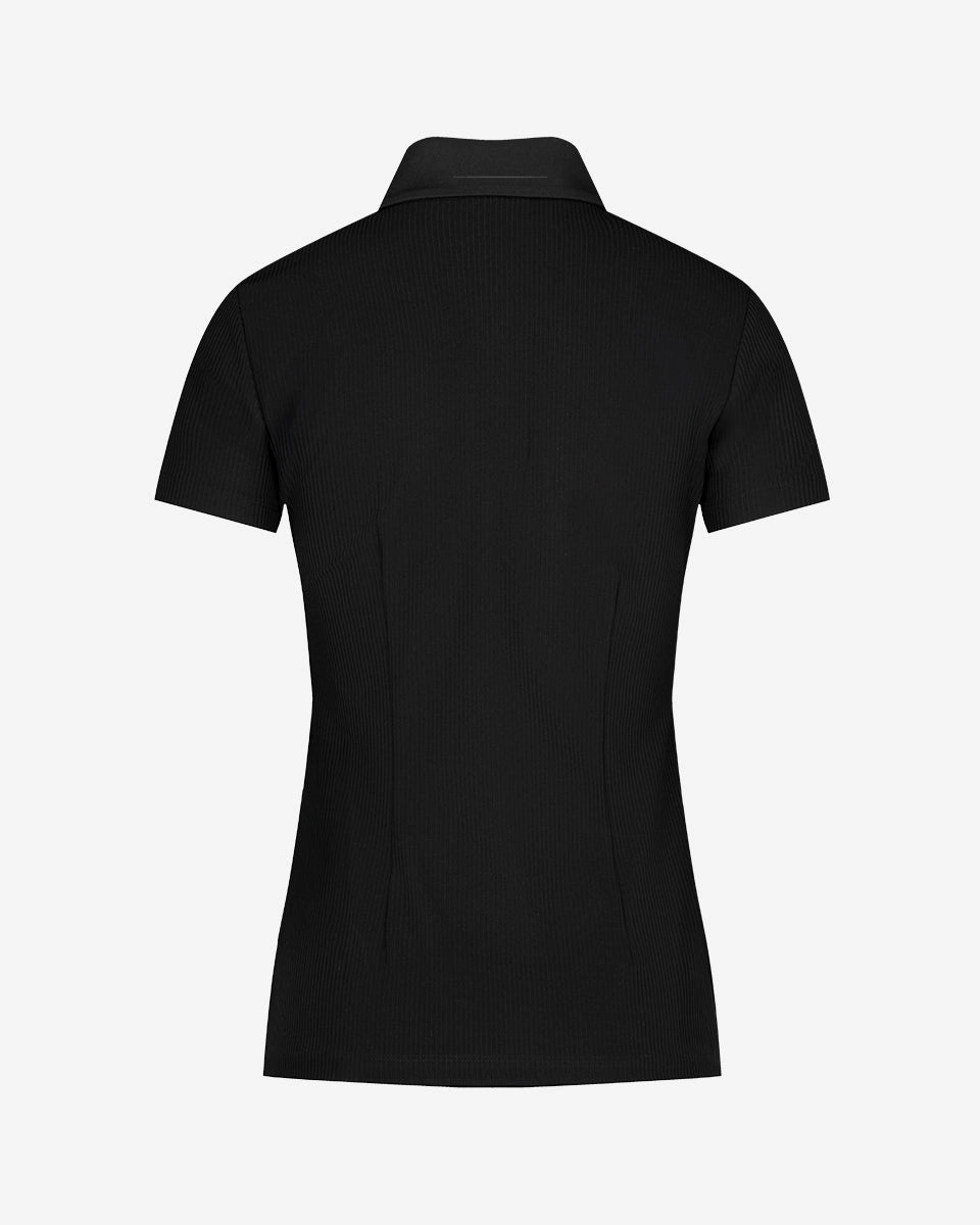 Patterned ribbon detachable t-shirt - Black FasteningHood