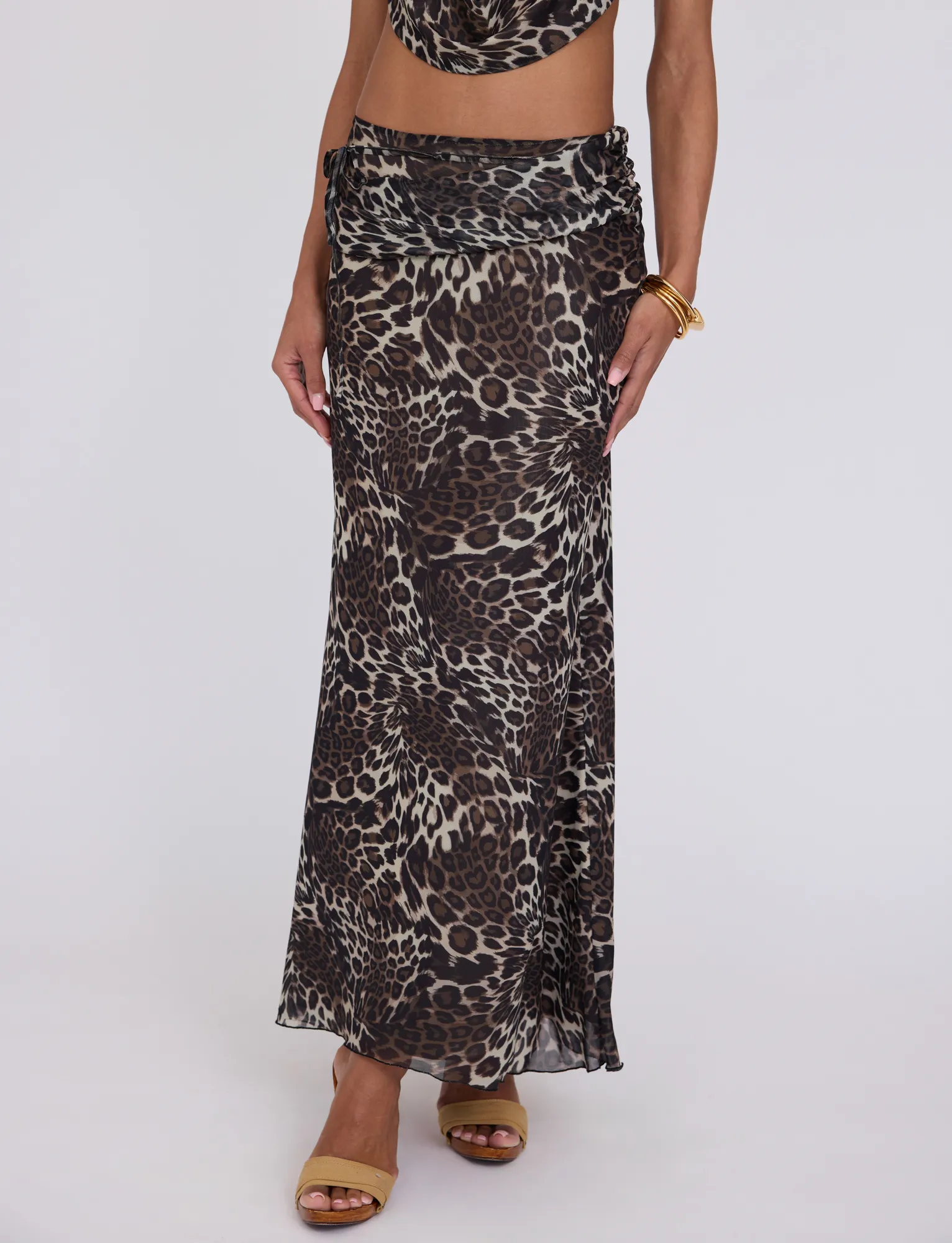 Wrap Front PEARL MAXI SKIRT - MULTI : LEOPARD