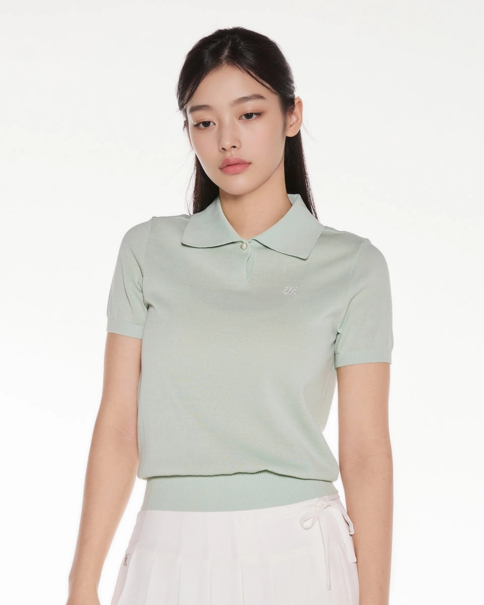 ThermalRegulating Fabric Abrasion Resistant Fabric Pearl point short sleeve knit - Mint