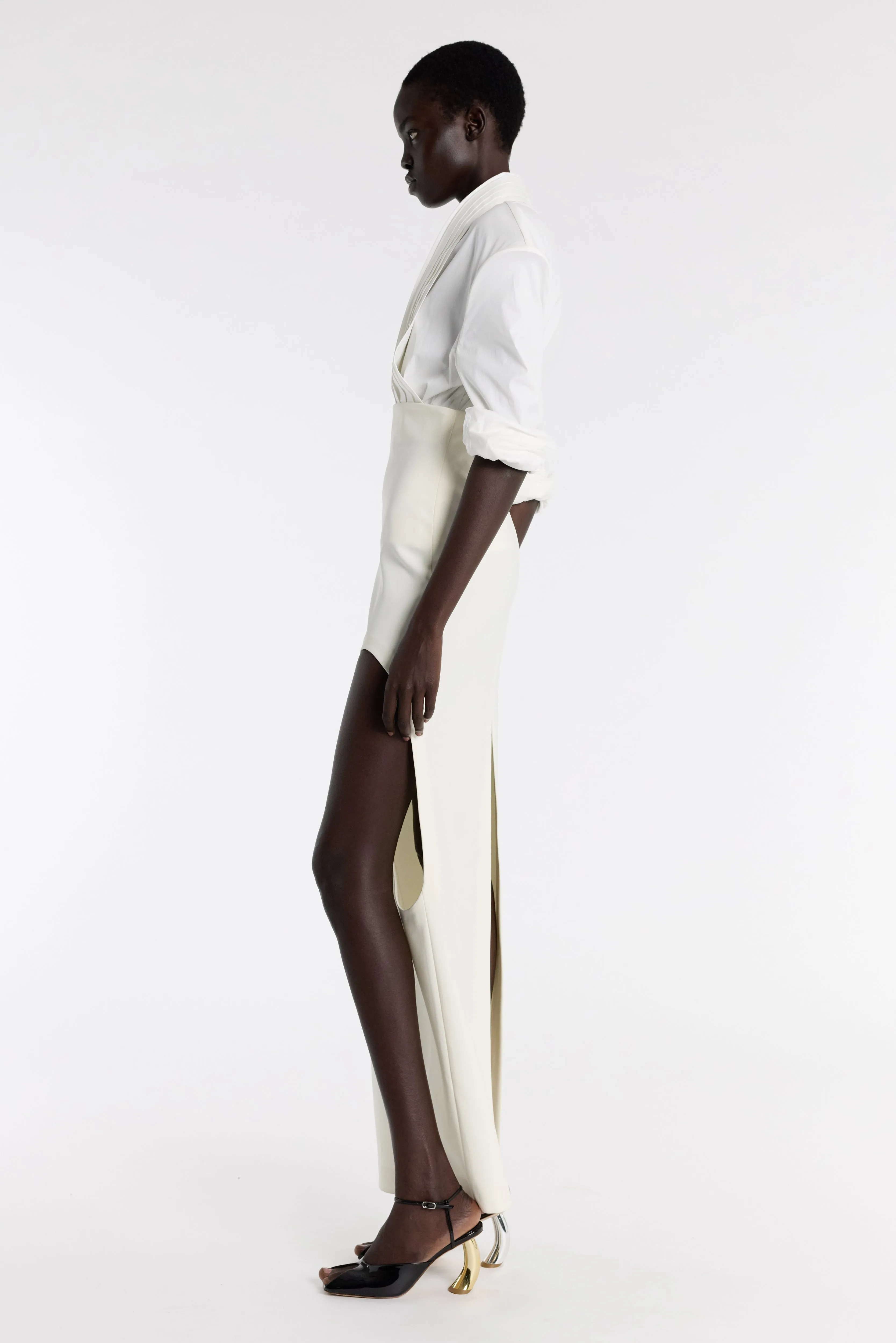 Pencil Skirt Ivory Daily Essential Graceful Look