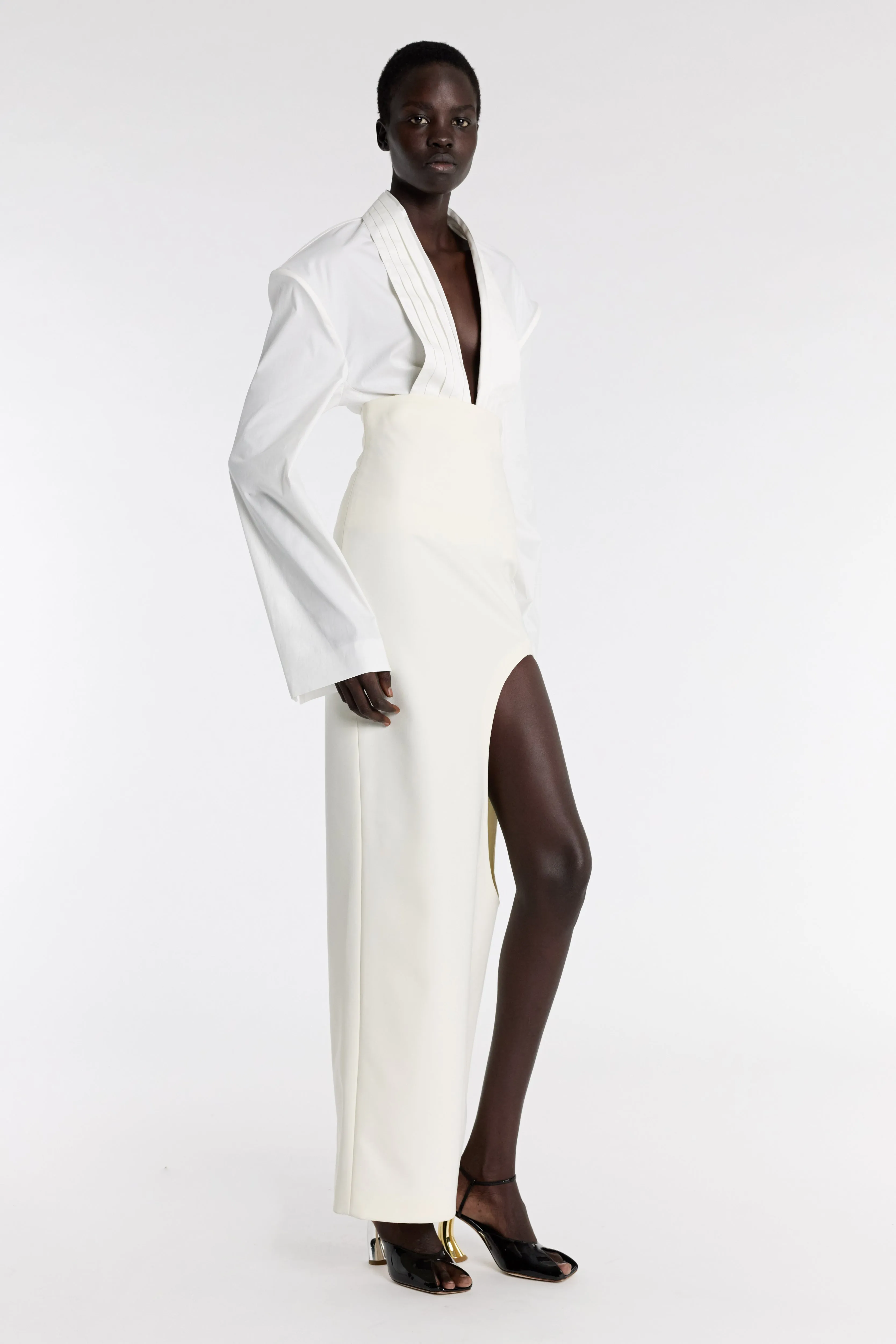 Pencil Skirt Ivory Reinforced Seams