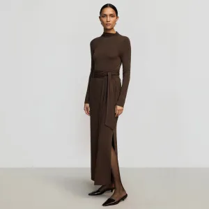 Vero Tie-Front Long-Sleeve Dress Semi Casual relaxed shape