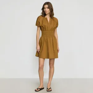 Vibrant patterned dress Night Party Kaci Cinched-Waist Organic Cotton Dress