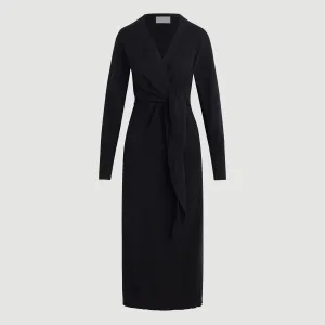 Linden Front-Wrap Sweater Dress (Petite) Happy Fit Airy Touch