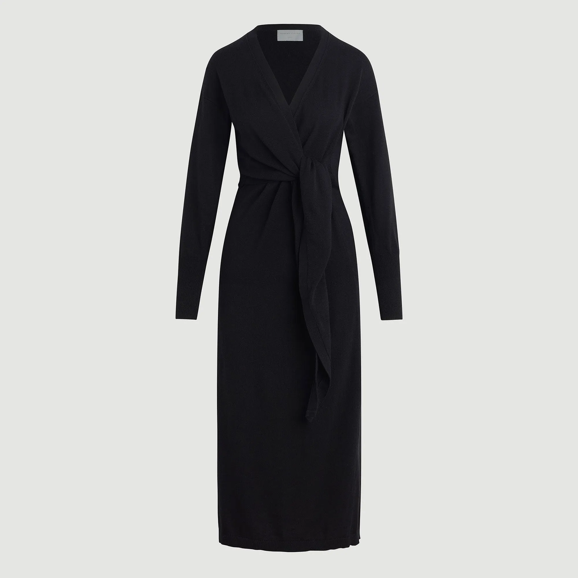 Linden Front-Wrap Sweater Dress (Petite) Happy Fit Airy Touch