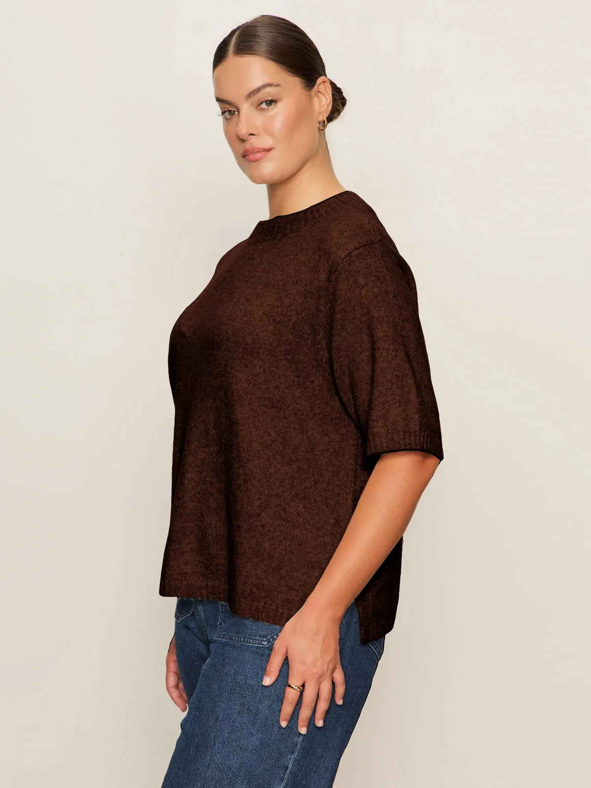 Perfect Sweater Tee Chicory Extended Sizing StretchComfortDesign