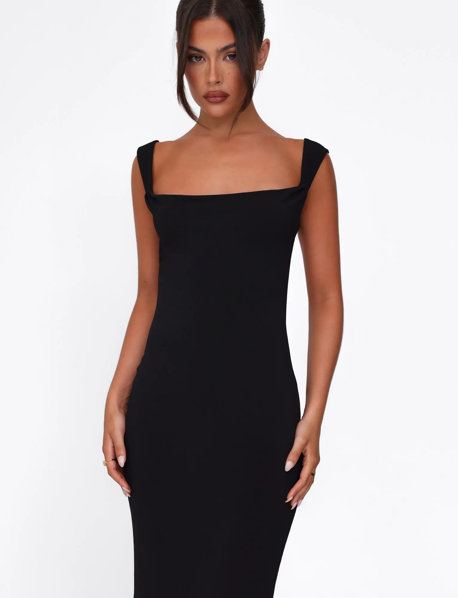 Premium Fabric Fresh Combo ZITA DRESS - BLACK