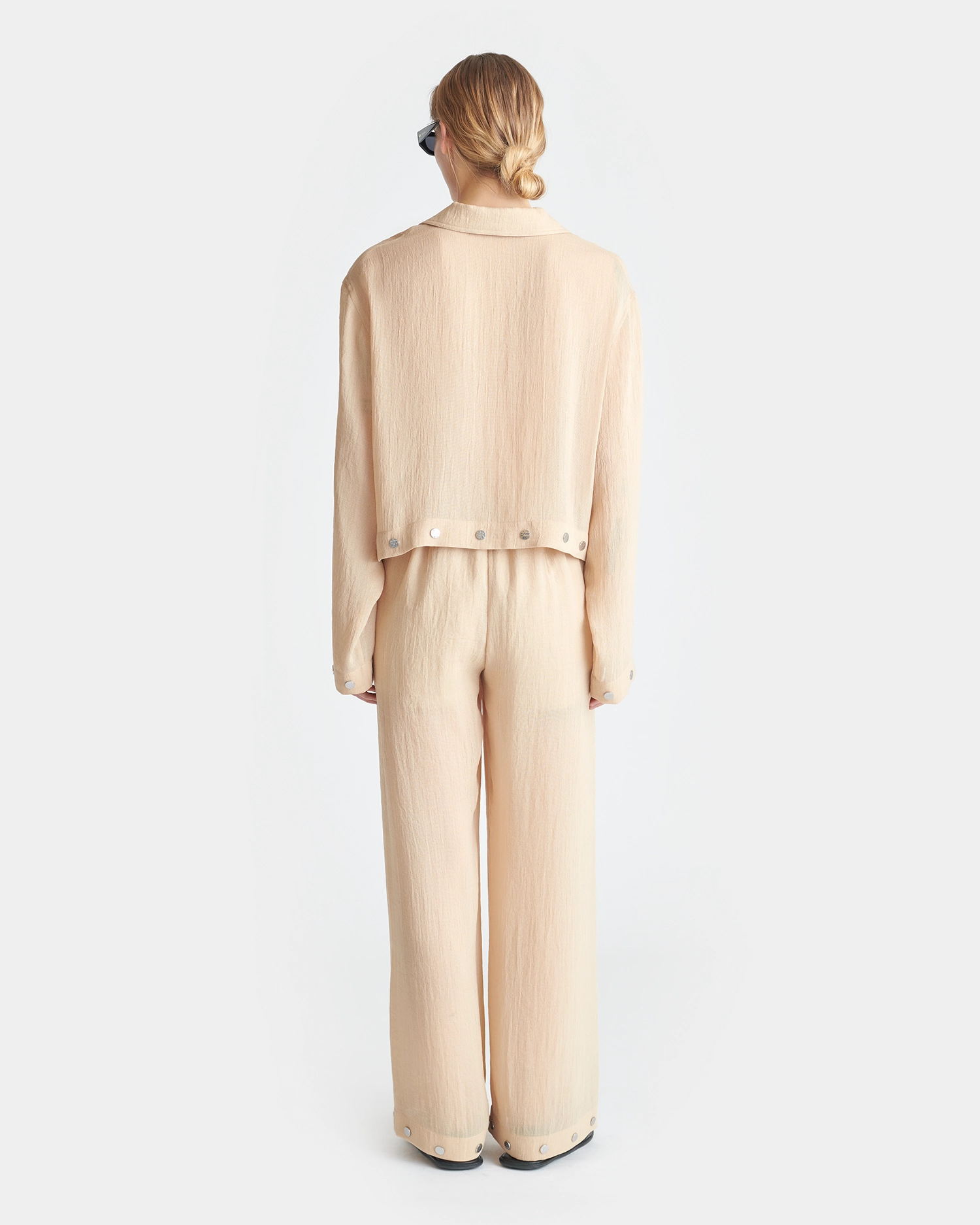 Brenda - Studded Gauze Pants - Wax Stretchable Wear Cozy Design