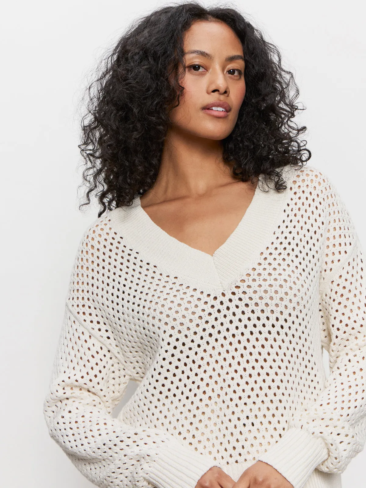 Airy Openwork Sweater Macrame Men's masculinity Street Trendy