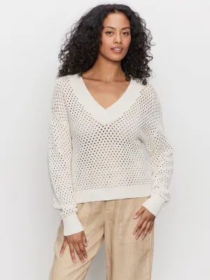 Active Fit Quick Release Hem Airy Openwork Sweater Macrame