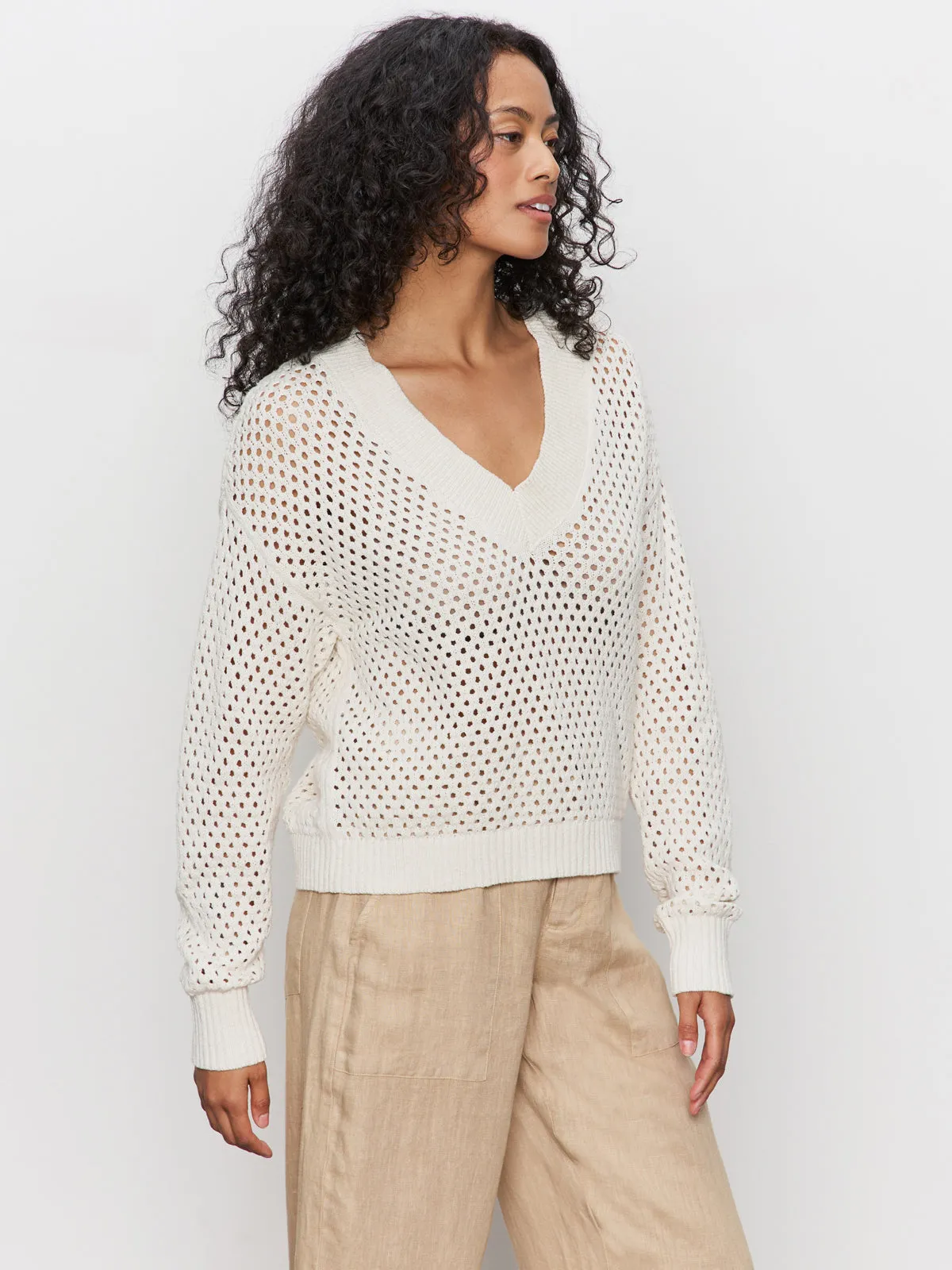 Airy Openwork Sweater Macrame Fresh Look Comfy Layering