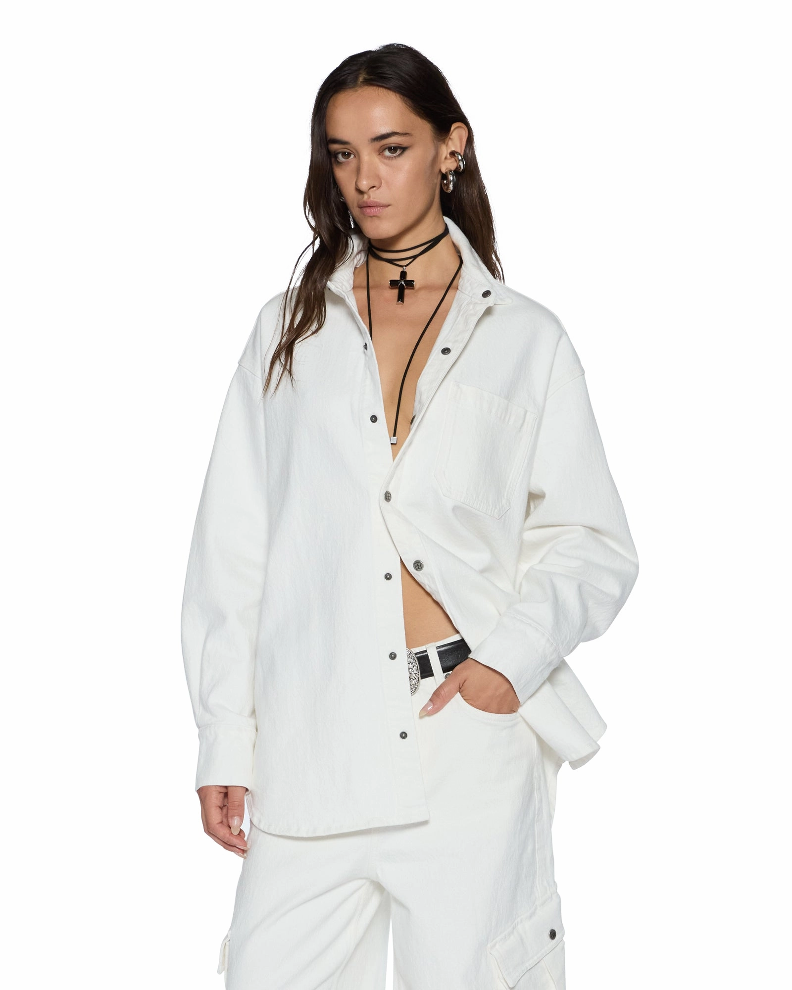 Oversized Fit OVERSIZED LS SHIRT ECRU