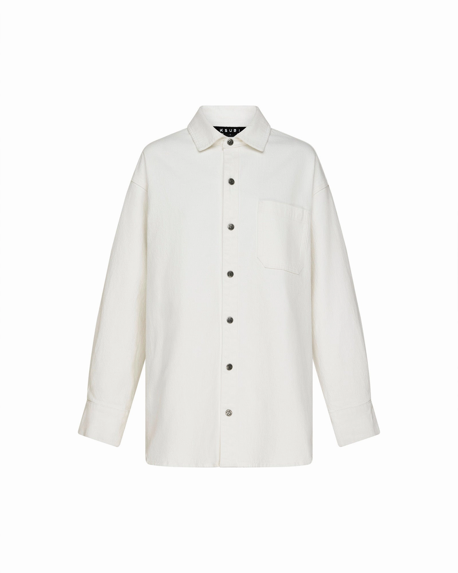 Multi Panel Cut Multi Way Adjustable Fit OVERSIZED LS SHIRT ECRU