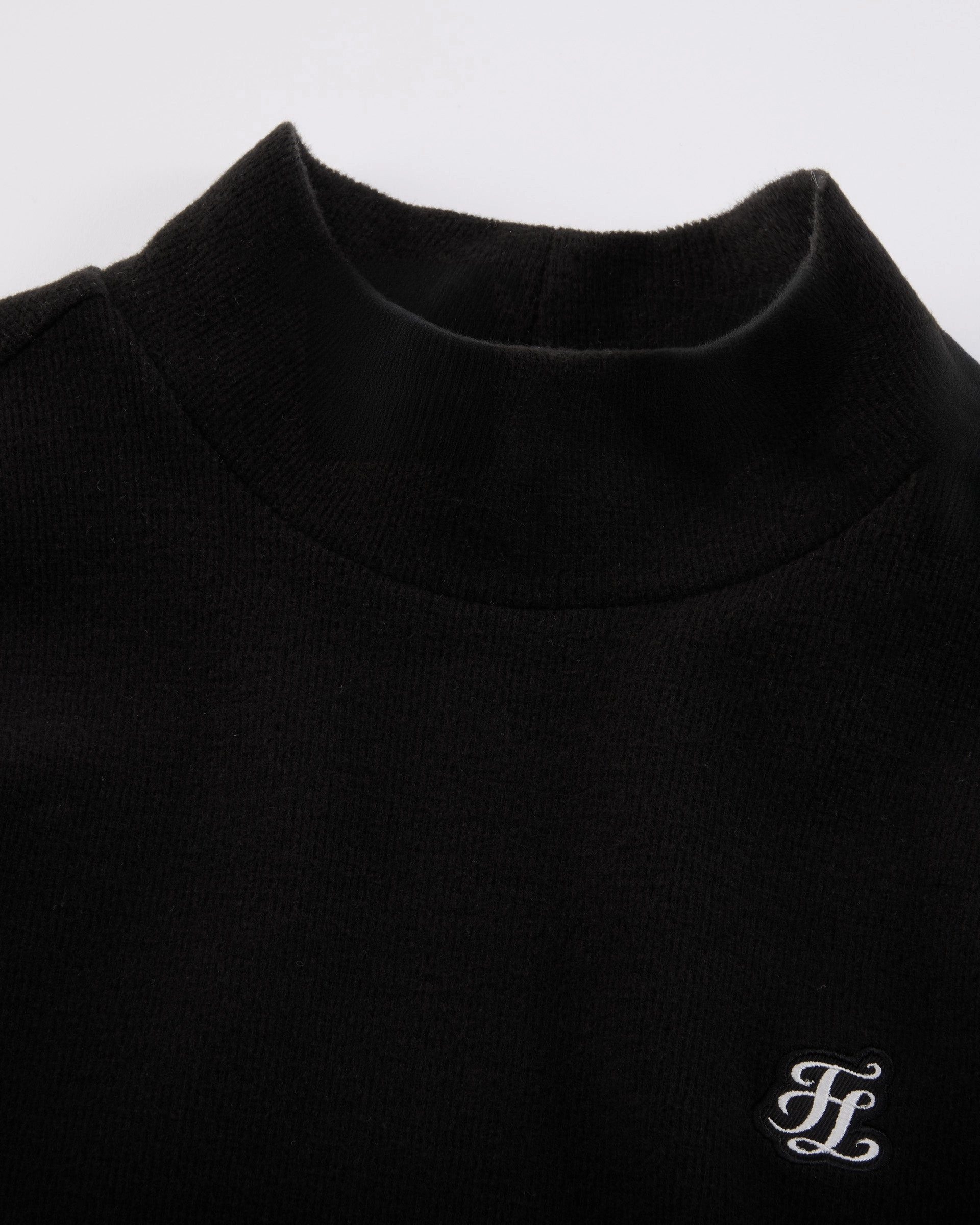 Fleeced high neck t-shirt - Black Drop Shoulder Sport Hoodie