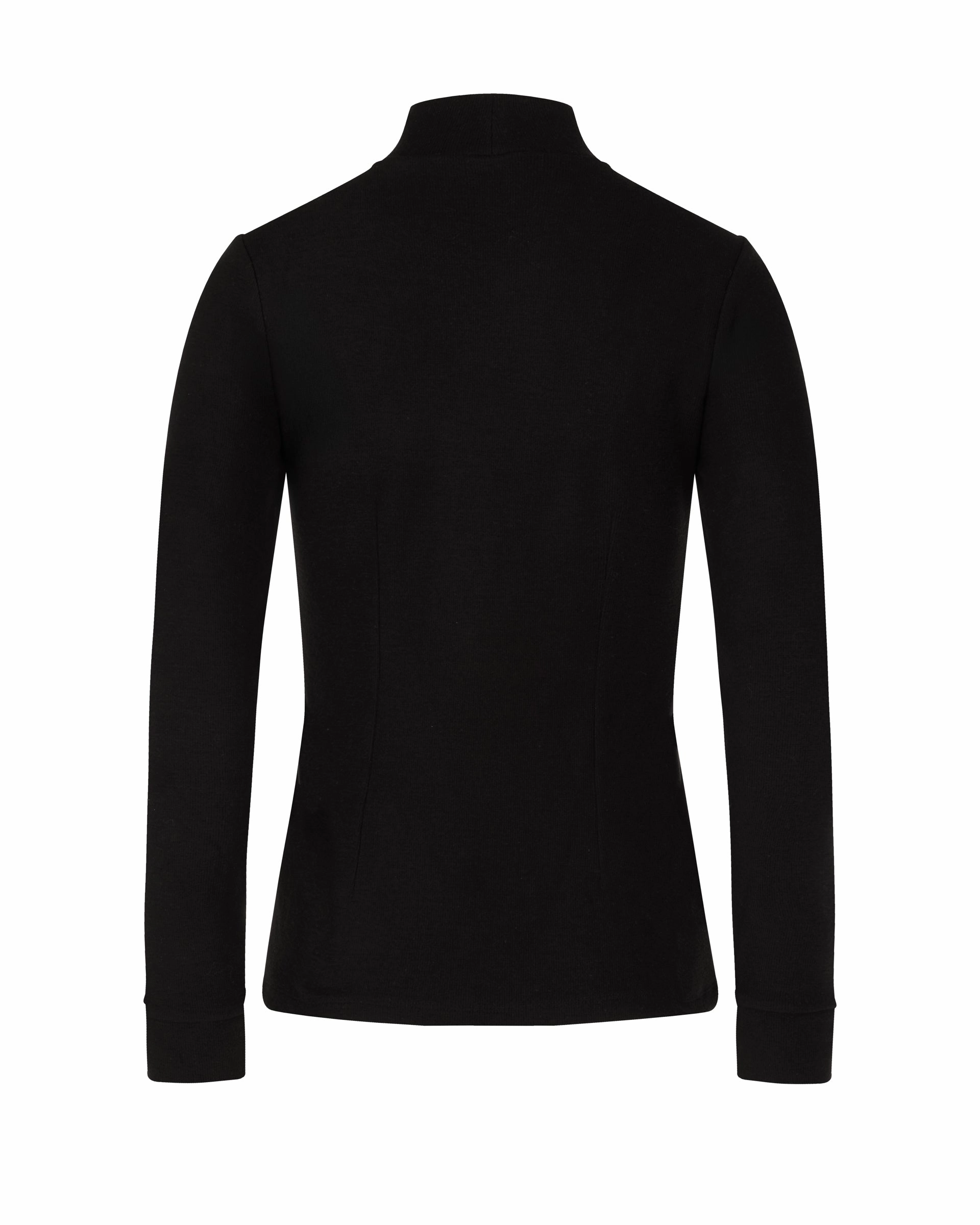 Fleeced high neck t-shirt - Black Flexible Neckline