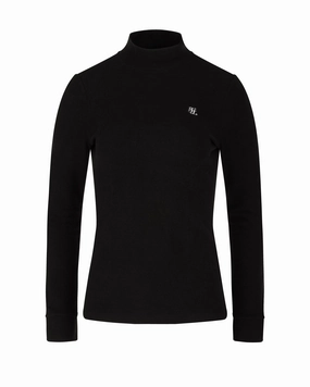 Fleeced high neck t-shirt - Black Reflective accents