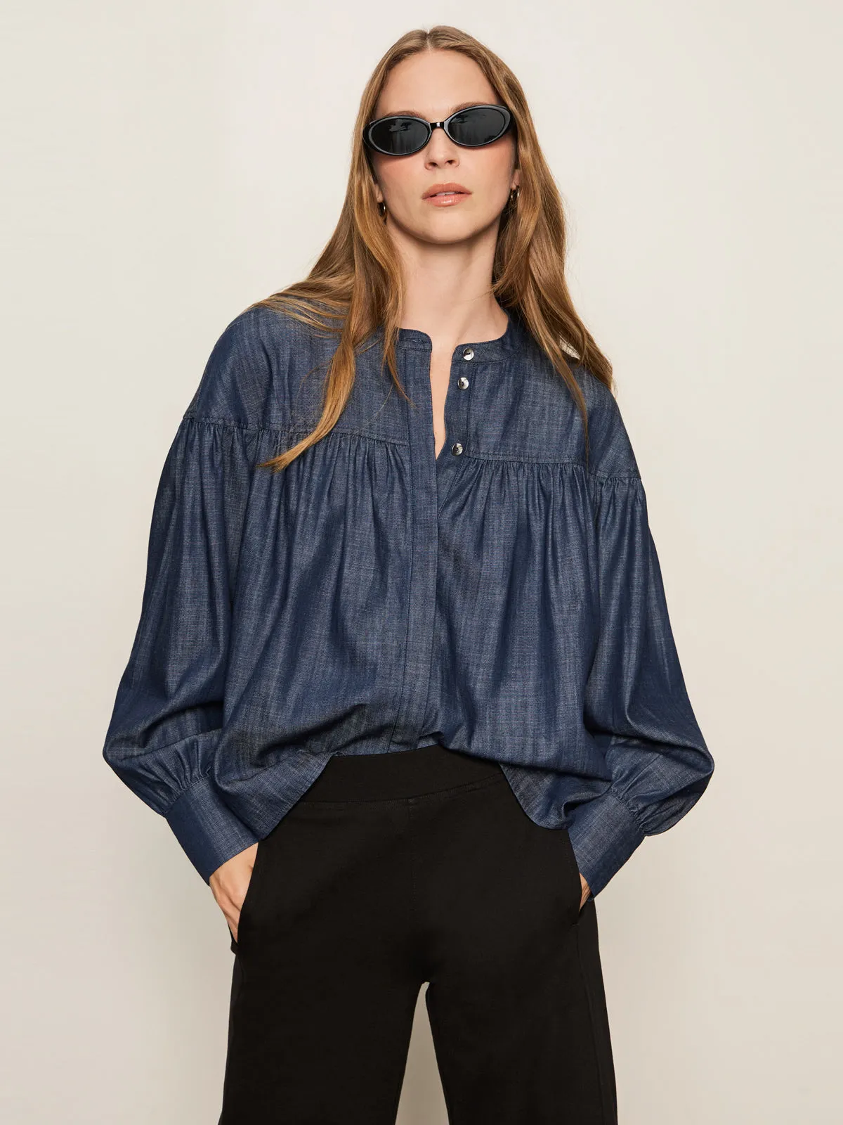 Soft Knit Casual Design Personal Best Blouse Moonshadow