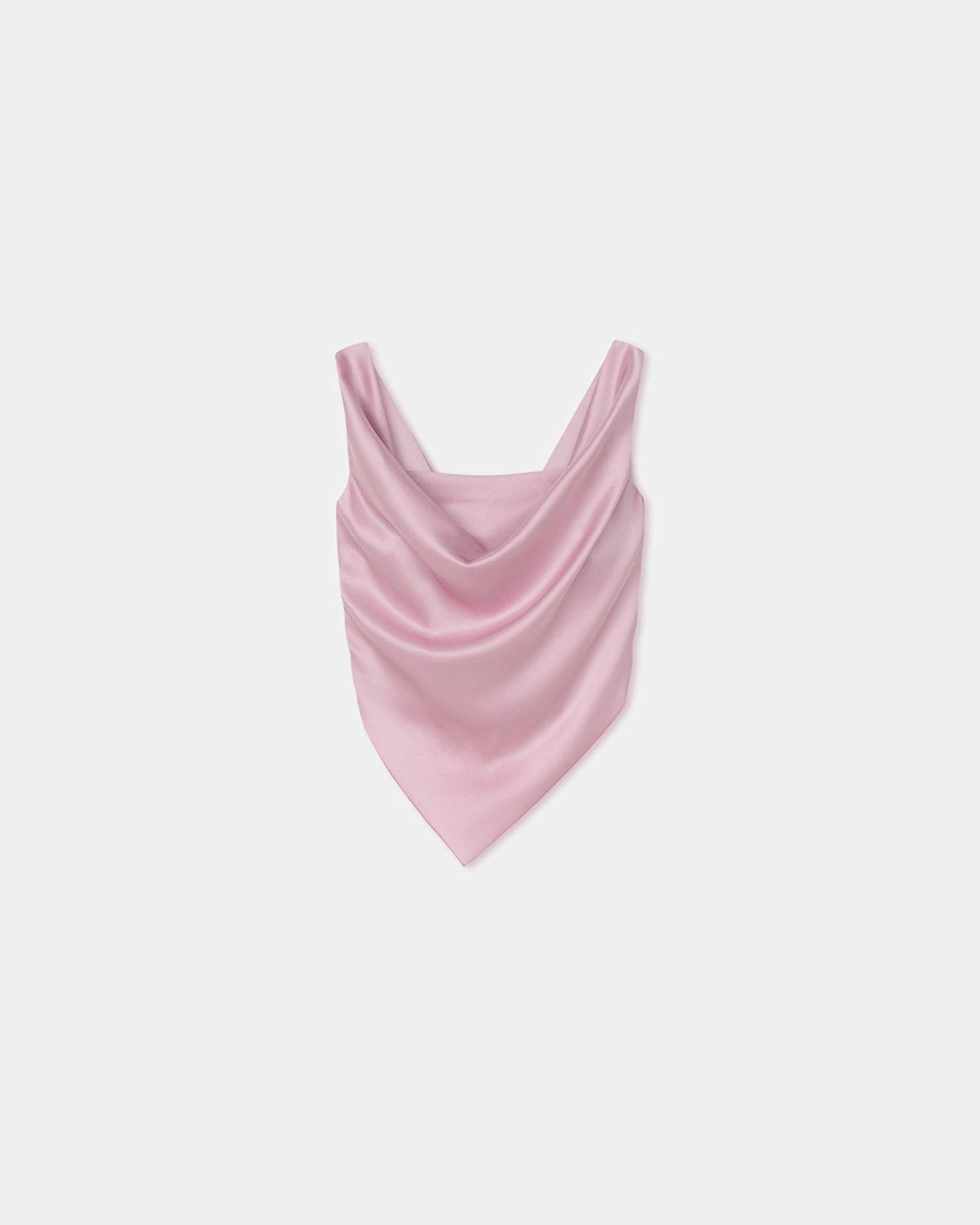 AllDay Comfort Design Multi Panel Design Petra - Sleeveless Draped Slip Satin Top - Dusty Pink