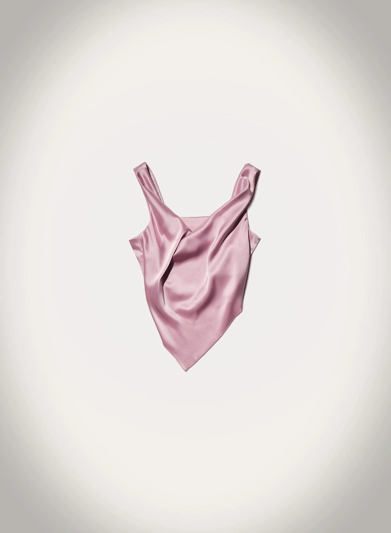 Petra - Sleeveless Draped Slip Satin Top - Dusty Pink Sport Hoodie