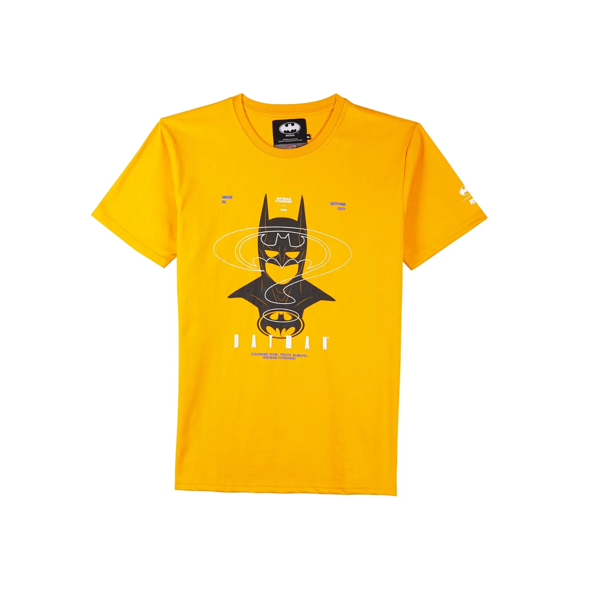 Petrol x Batman Men's Basic Graphic Tees Slim Fitting CVC Jersey Fabric 159884-U (Canary)