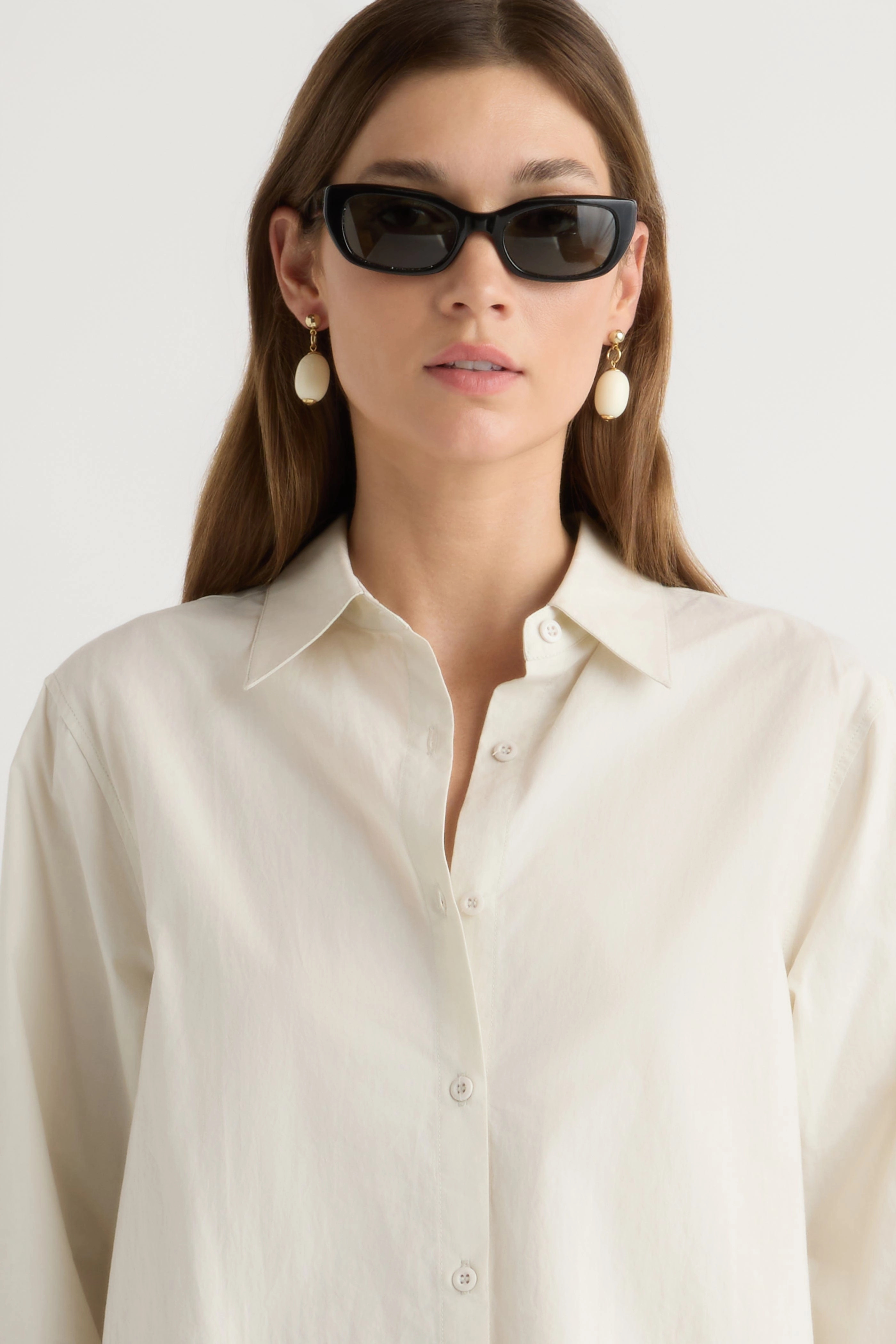 HypoallergenicFabric AdaptiveFitFabric Phoebe Side-Button Tulip-Hem Shirt