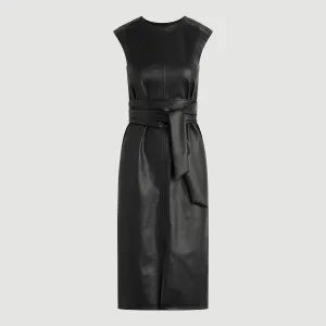 Fit Choice Pilar Vegan Leather Tie-Front Dress (Petite)