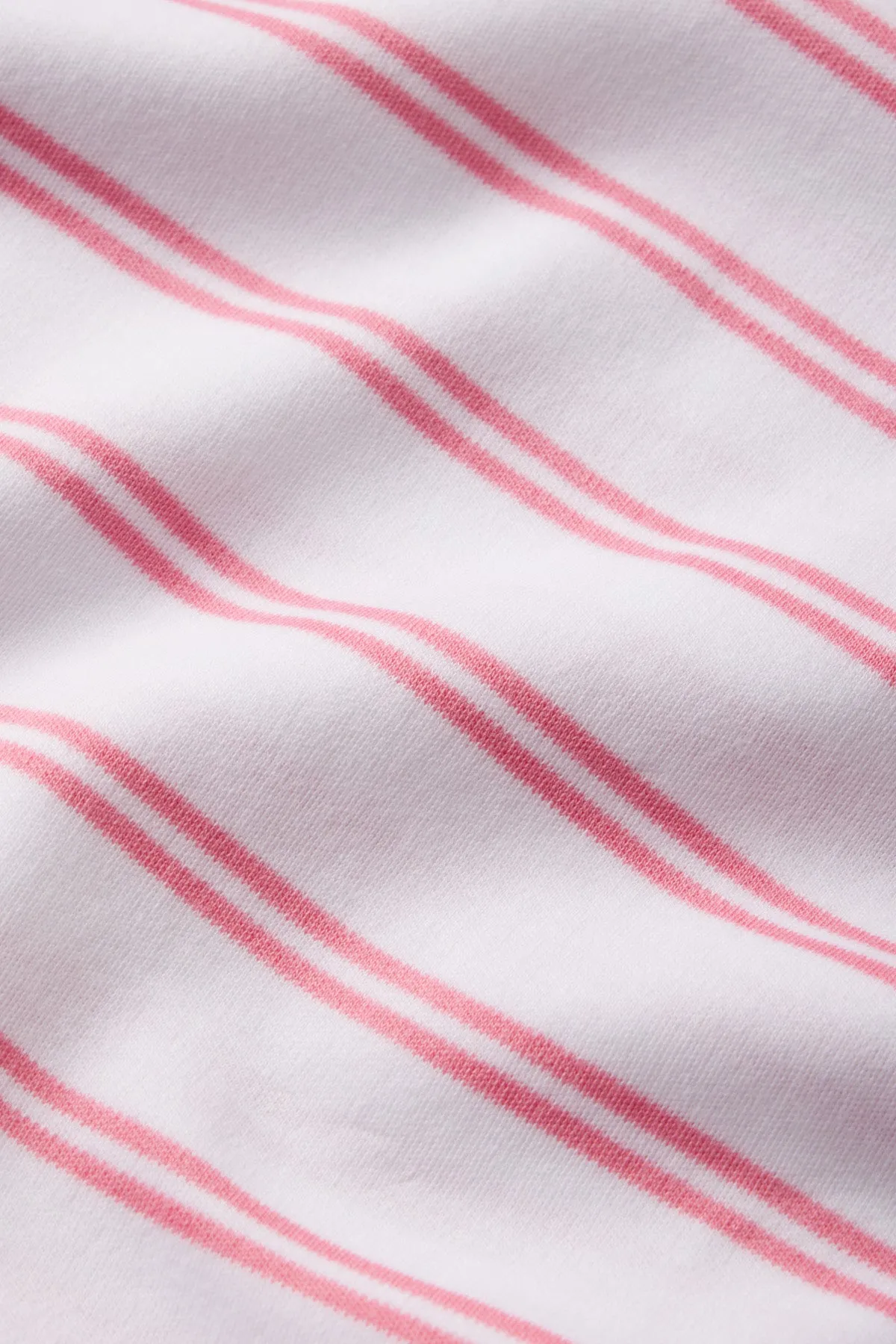Pima Crew Short-Long Set in Sunkissed Coral Tidal Stripe