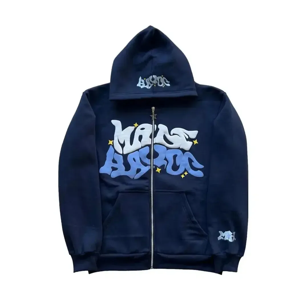Pink Zip-Up Y2K Hoodies Classic Loose Fit, Casual Streetwear