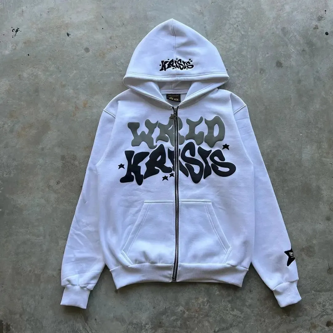 Pink Zip-Up Y2K Hoodies Classic Loose Fit, Casual Streetwear
