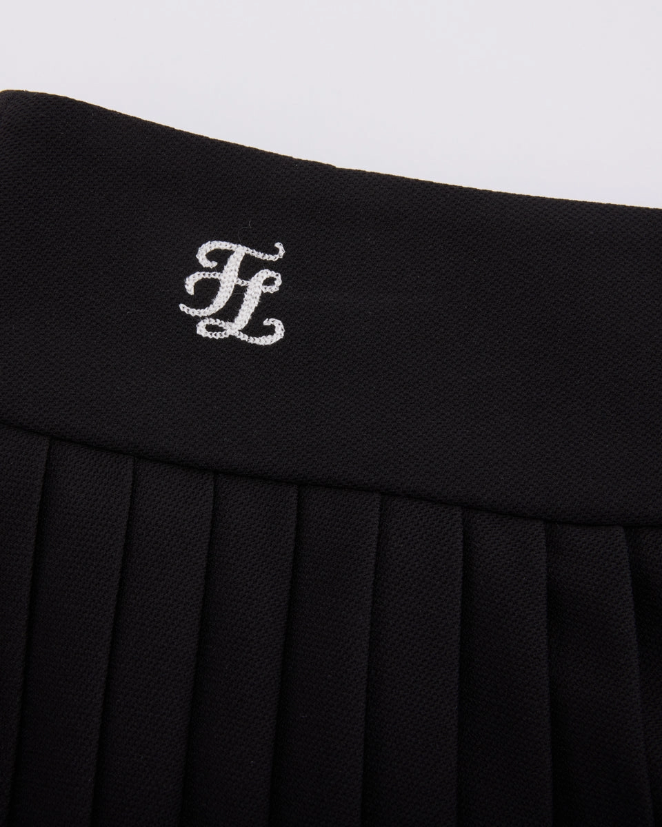 Jewel Tones Pique pleated skirt - Black