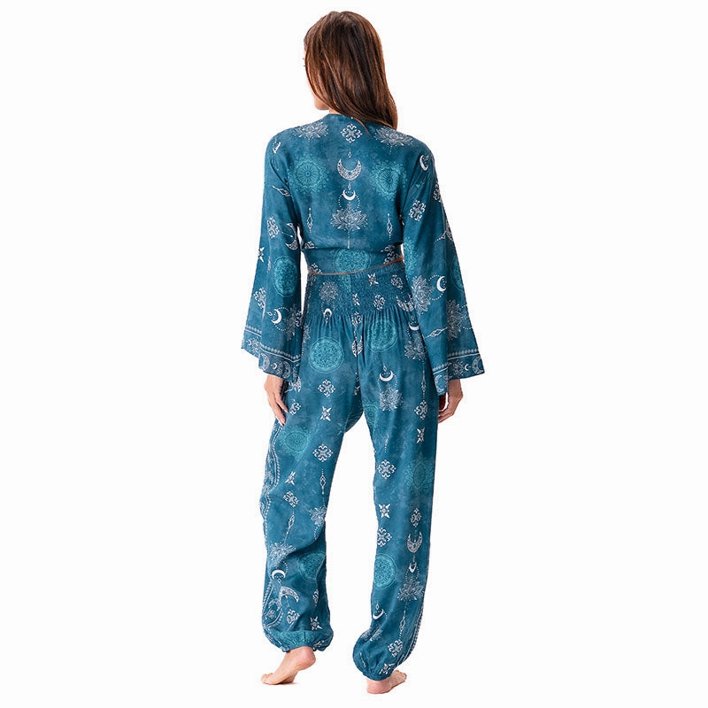 Sleeveless Tee Cosmic Teal Daydreamer Top   Harem Pants Set
