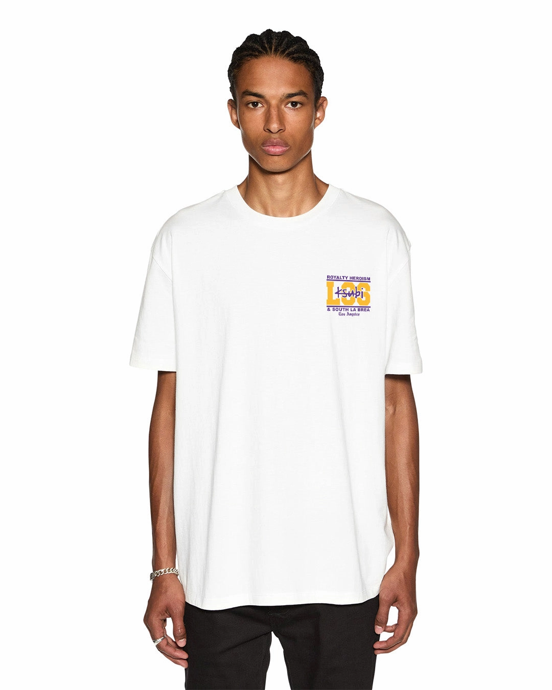 LA AND THE STREETS SS BIGGIE TEE WHITE Solid color purity Active Wearable