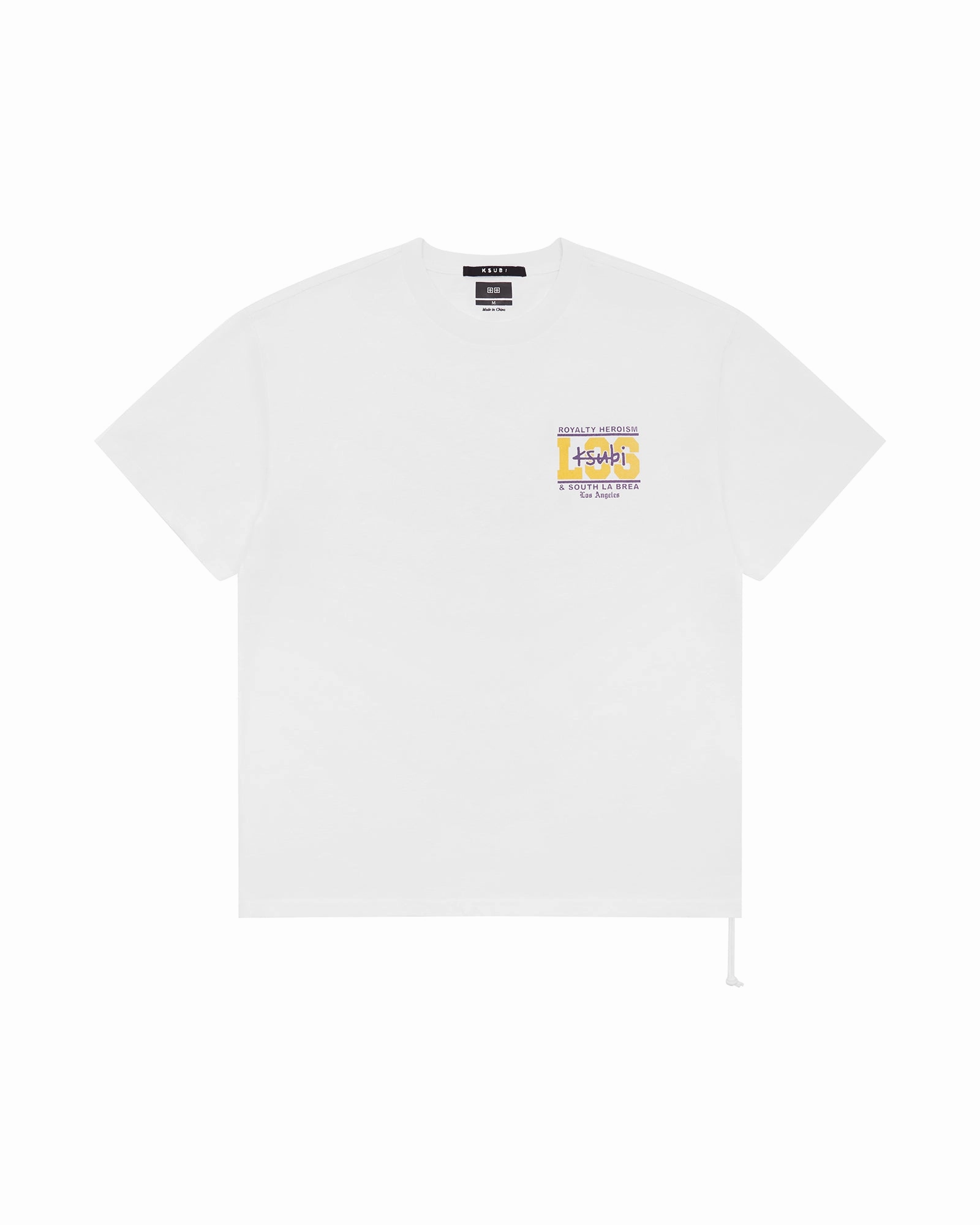 Seam Free Back LA AND THE STREETS SS BIGGIE TEE WHITE