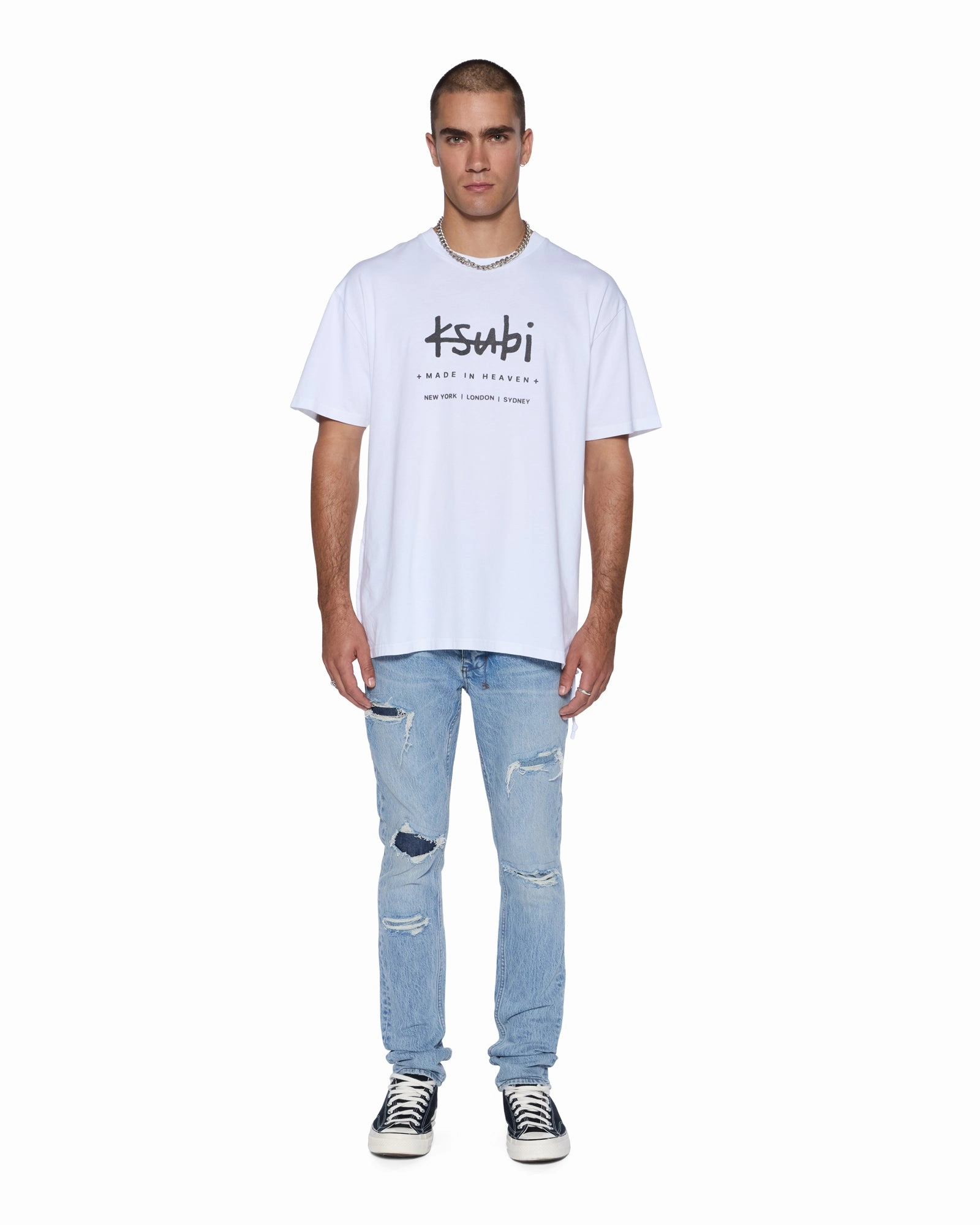 PLATED BIGGIE SS TEE TRU WHITE AntiStaticLining Light and Comfortable