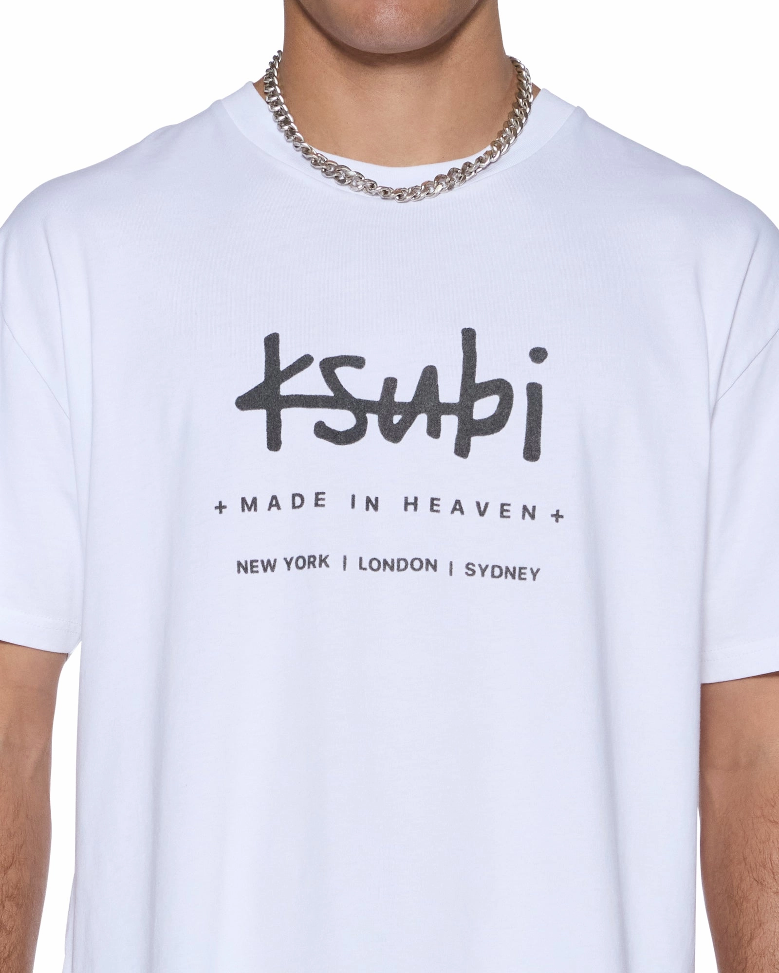 Boat Neck PLATED BIGGIE SS TEE TRU WHITE