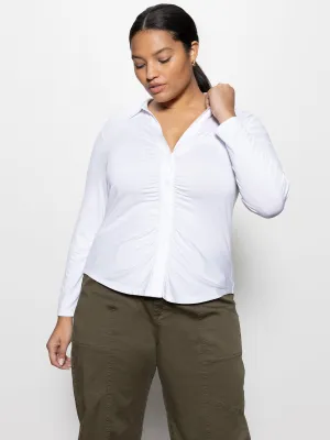 warm weather Dreamgirl Button Up Top White Extended Sizing