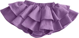 Pleated Ruffle Mini Skirts for Toddler Baby Girl Cute Layered Puffy Short Skirt Elastic Waist Sweet Tiered Half Dress
