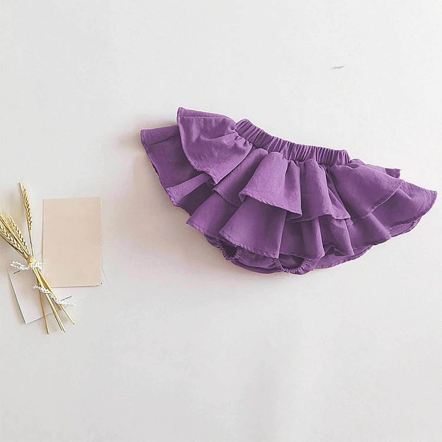 Pleated Ruffle Mini Skirts for Toddler Baby Girl Cute Layered Puffy Short Skirt Elastic Waist Sweet Tiered Half Dress