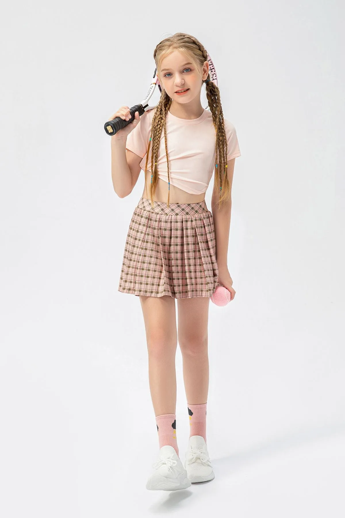 Pleated Tennis Skirts with Short for Girls
