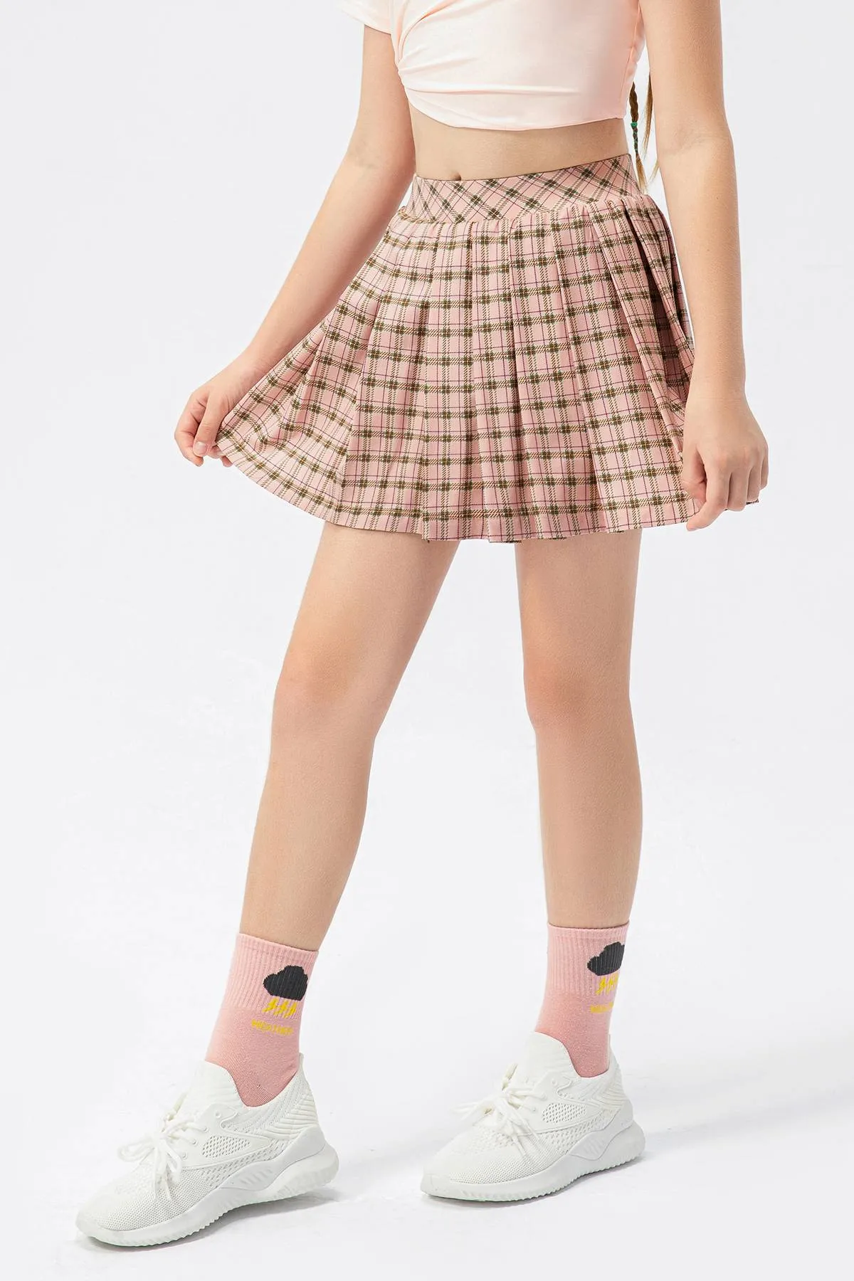 Pleated Tennis Skirts with Short for Girls