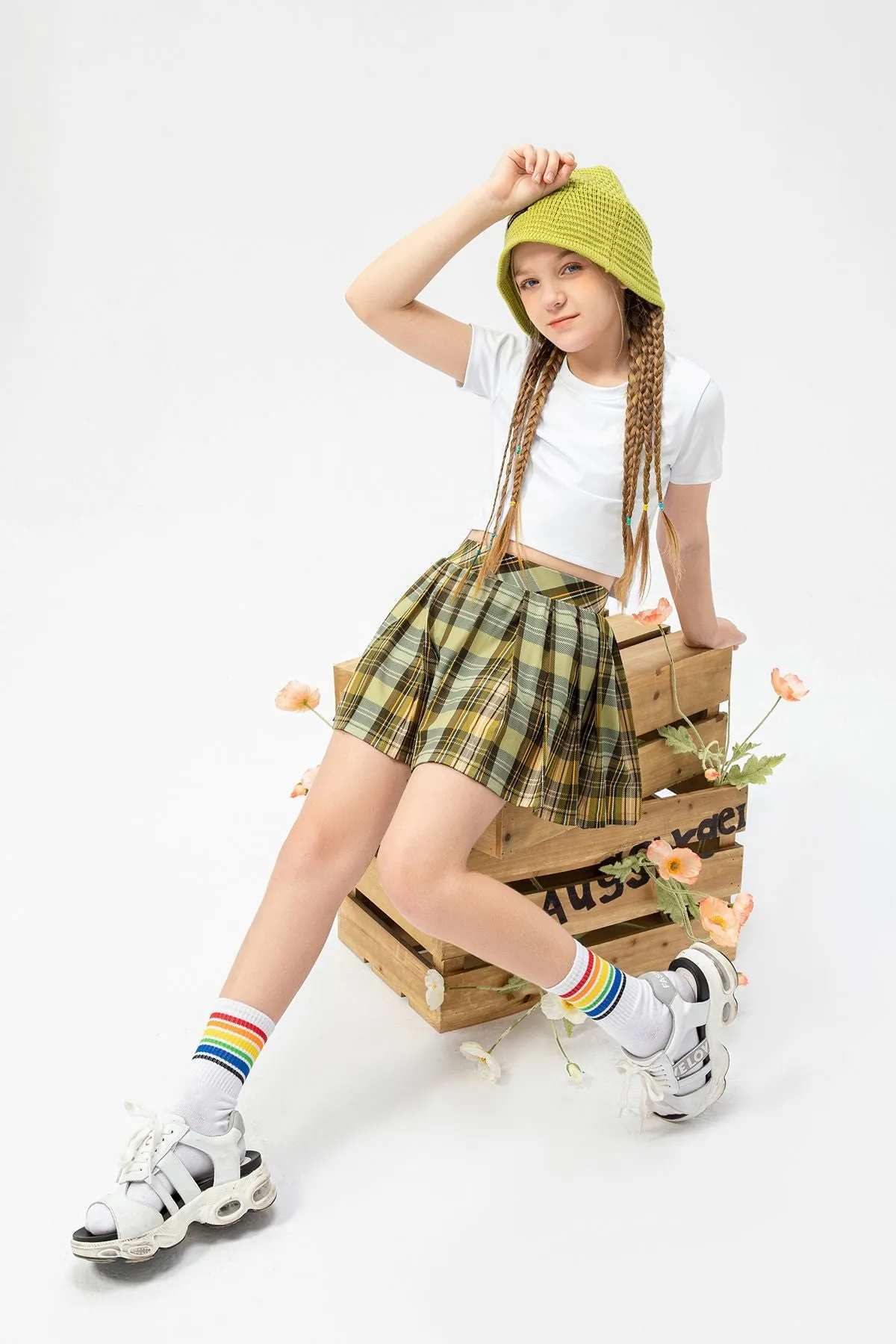 Pleated Tennis Skirts with Short for Girls