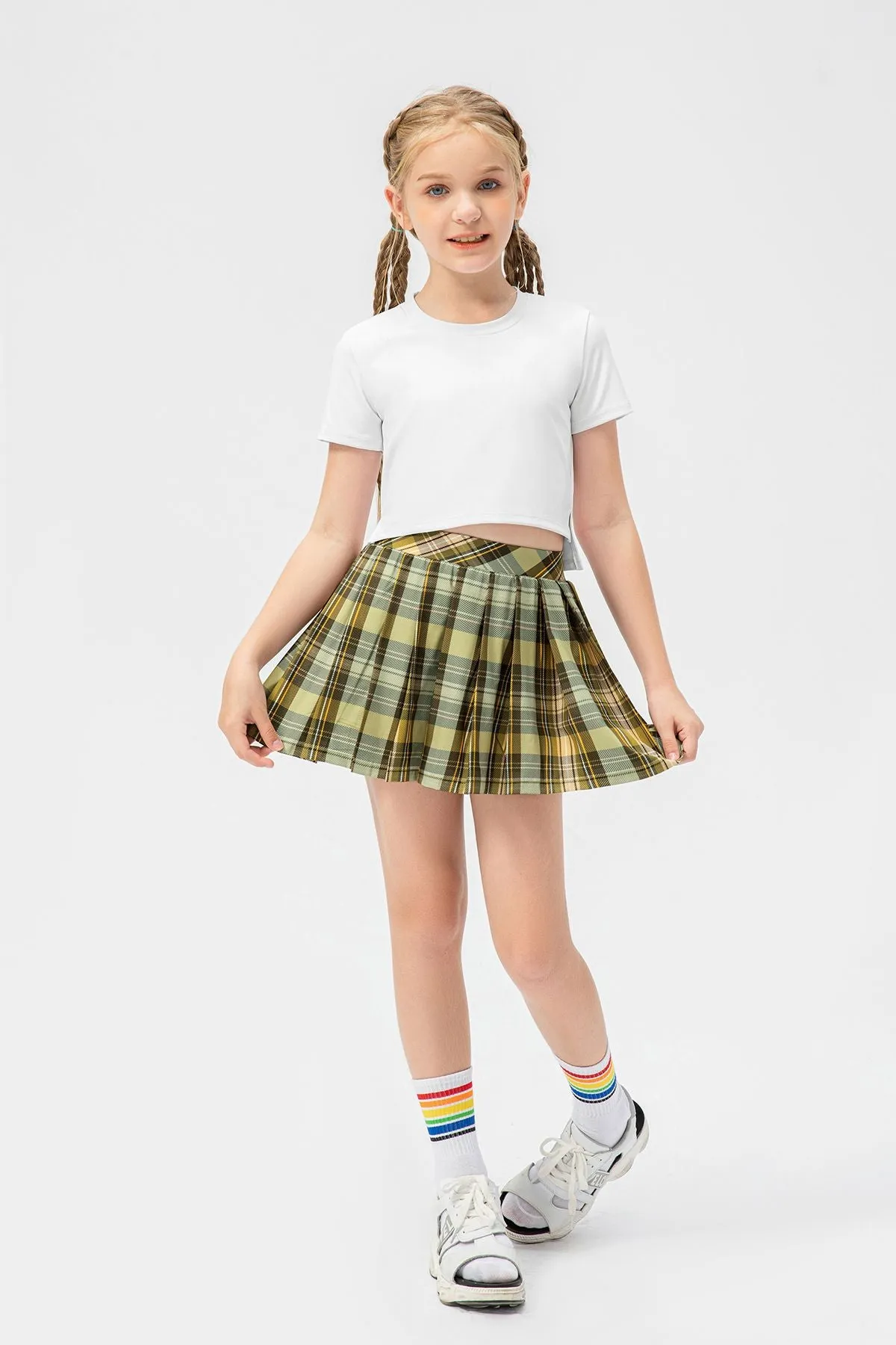 Pleated Tennis Skirts with Short for Girls