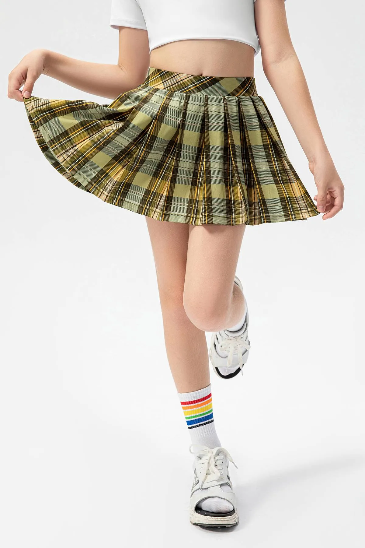 Pleated Tennis Skirts with Short for Girls
