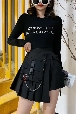 Pleated Utility Skirt