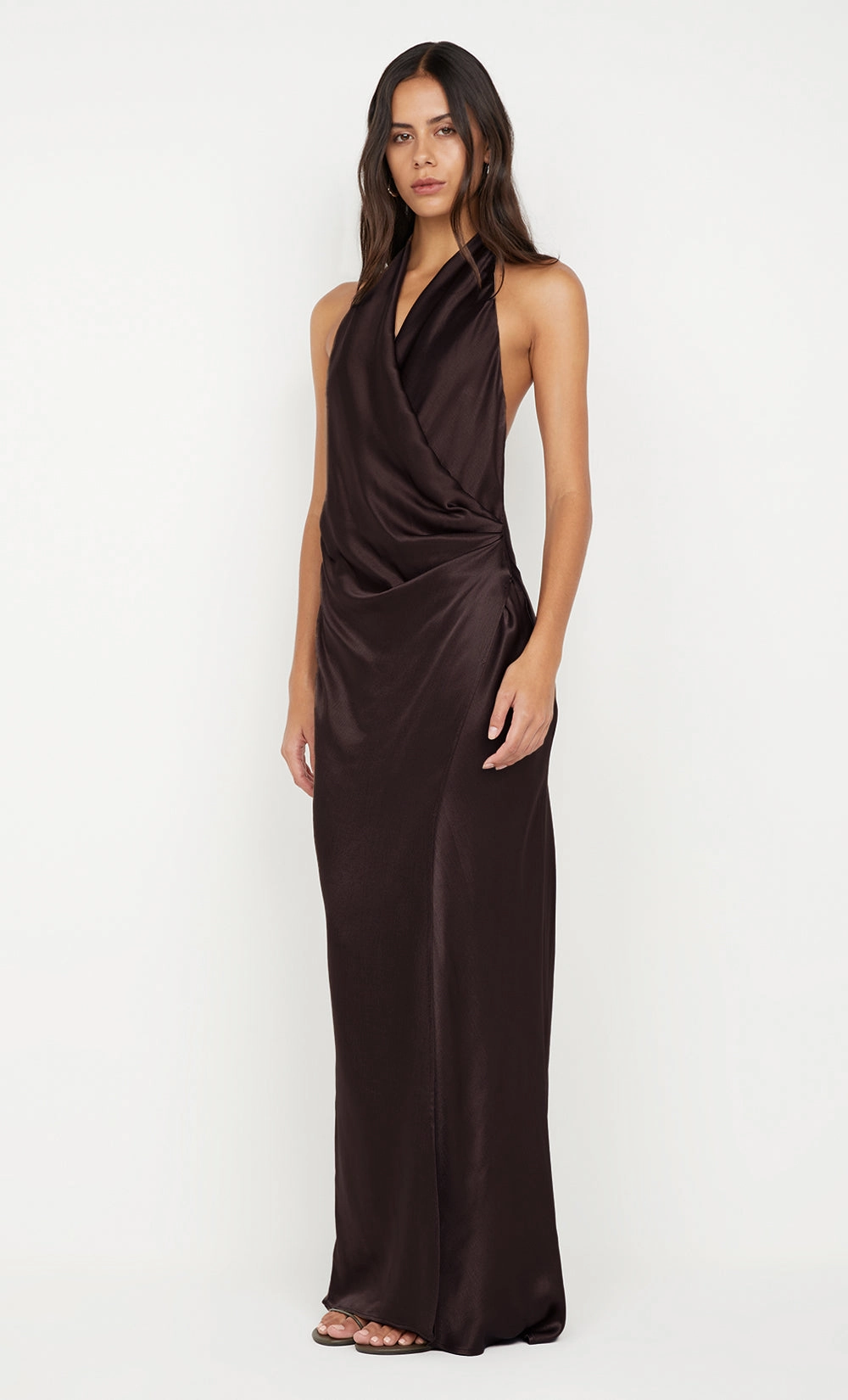 ELISIA WRAP MAXI DRESS - DARK CHOCOLATE Chic Comfort Look